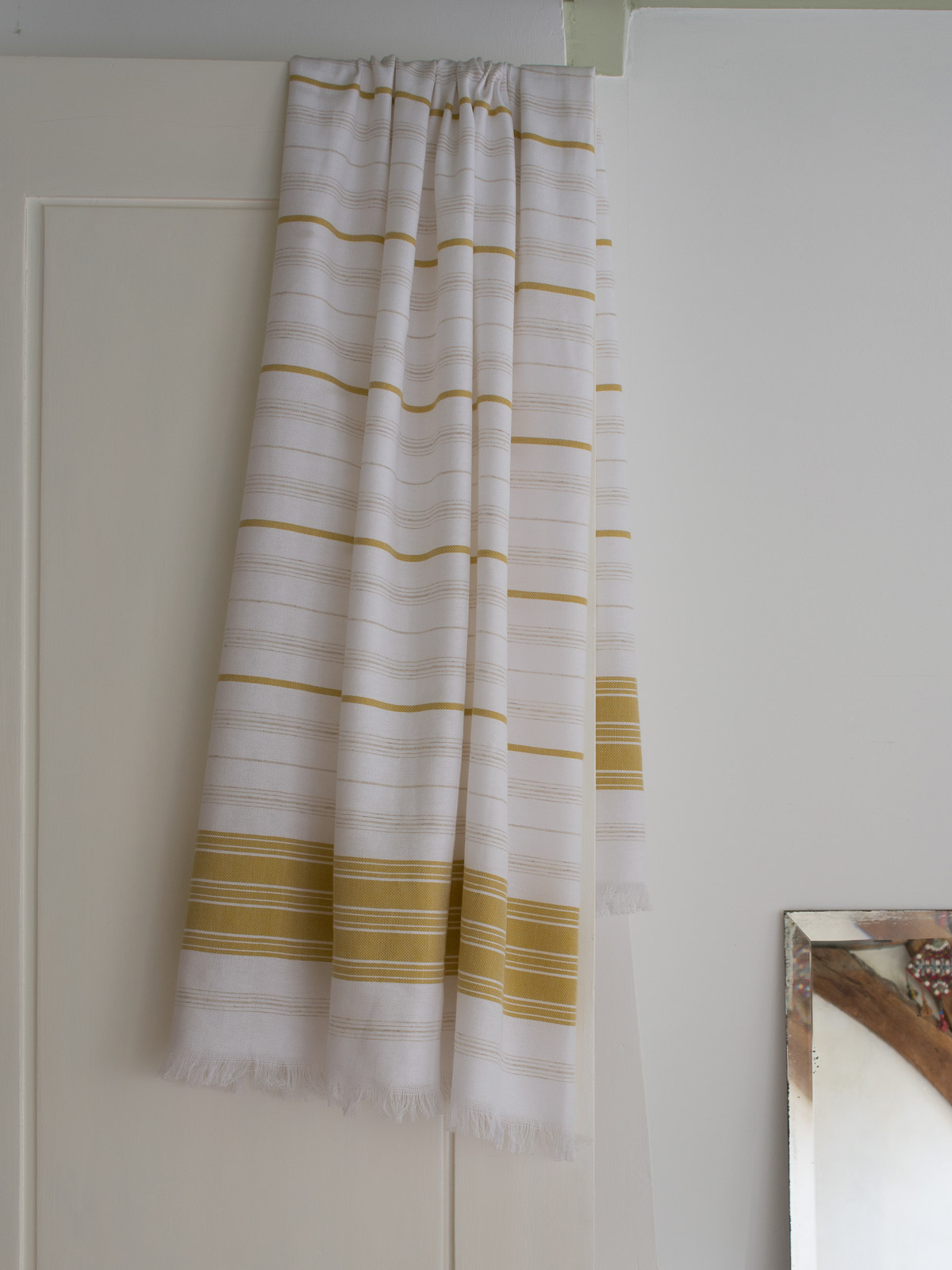 hammam towel white/mustard yellow